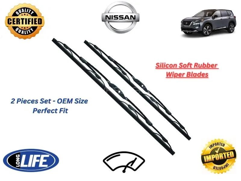 Nissan X Trail Silicone Soft Rubber Wiper Blades - 2 Pieces Set Image-1
