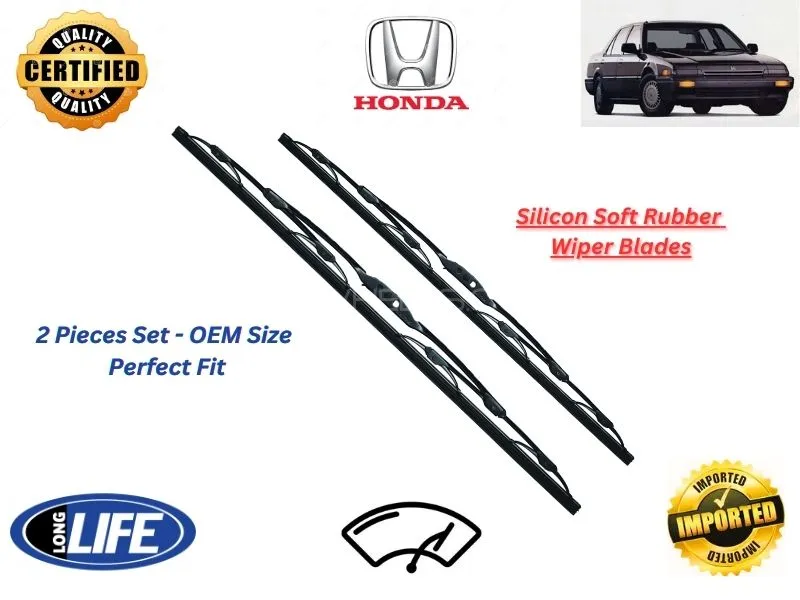 Honda Civic 1988-1992 Silicone Soft Rubber Wiper Blades - 2 Pieces Set