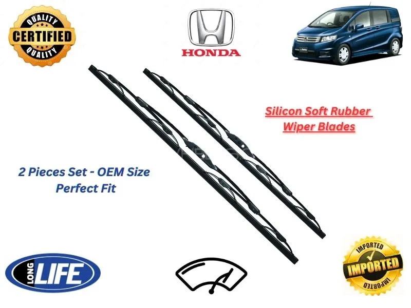Honda Freed Spike Silicone Soft Rubber Wiper Blades - 2 Pieces Set Image-1