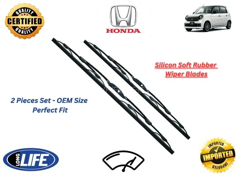 Honda N One 2012-2020 Silicone Soft Rubber Wiper Blades - 2 Pieces Set Image-1