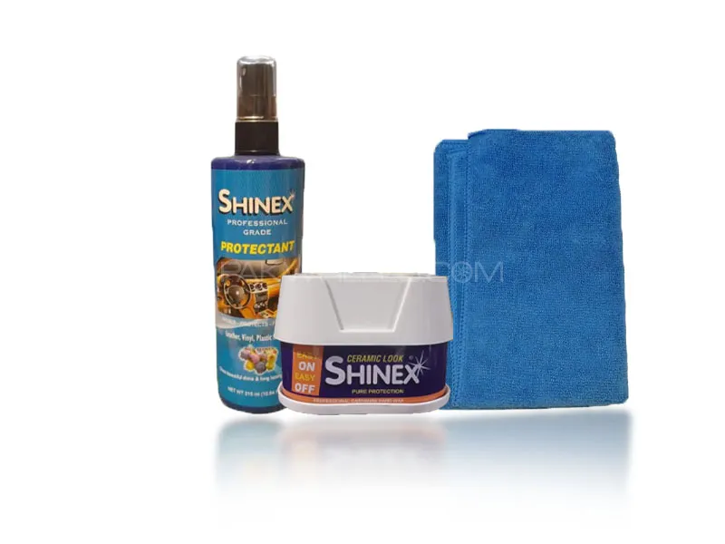 3 in1 SHINEX Dashboard polish Body Polish & Microfiber Cloths: Car Care Tools for a Pristine Finish Image-1