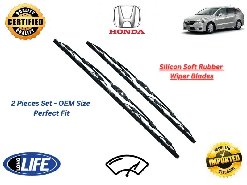 Honda Stream 2006-2014 Silicone Soft Rubber Wiper Blades - 2 Pieces Set Image-1
