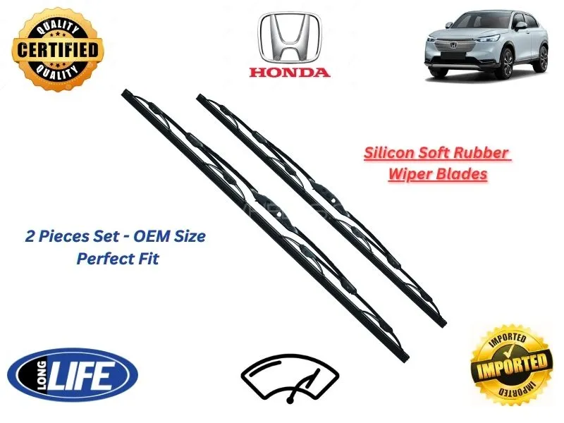 Honda Vezel 2021-2024 Silicone Soft Rubber Wiper Blades - 2 Pieces Set Image-1