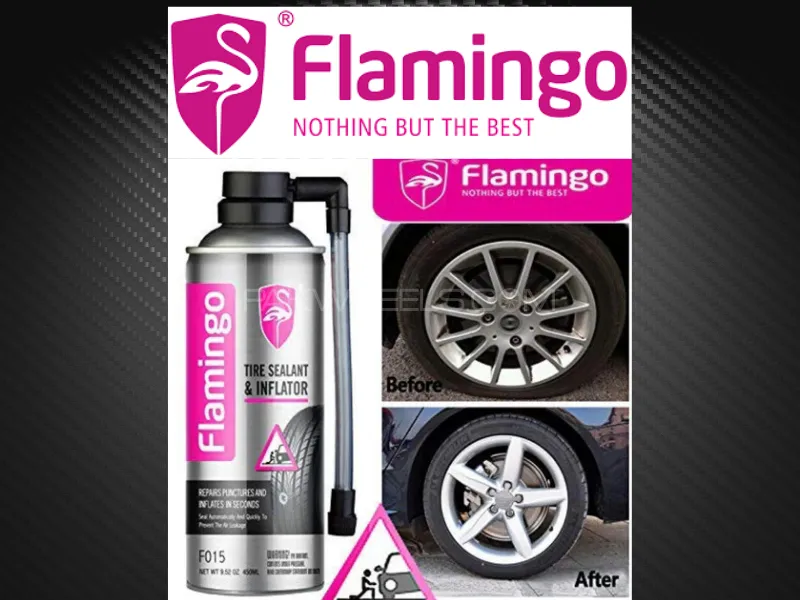 Flamingo Tire Sealant & Inflator-450ML | For Quickly Seek-Out and Effectively Seal Most Normal Punct Image-1