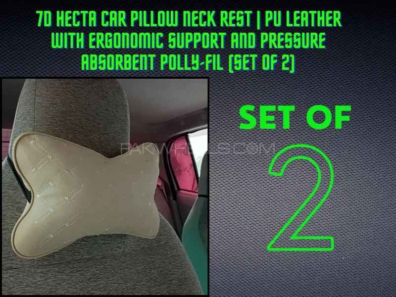 Headrests Neck Pillow Car Head Travel 2 Pcs Set Image-1