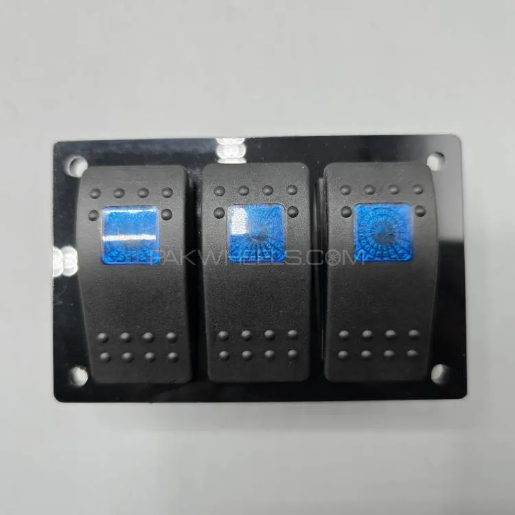 Universal 4-inch Switch Panel 3pcs Rocker Switches 1 Pc (Blue) Universal 4-inch Switch Panel 3pcs Rocker Switches 1 Pc (Blue) Image-4