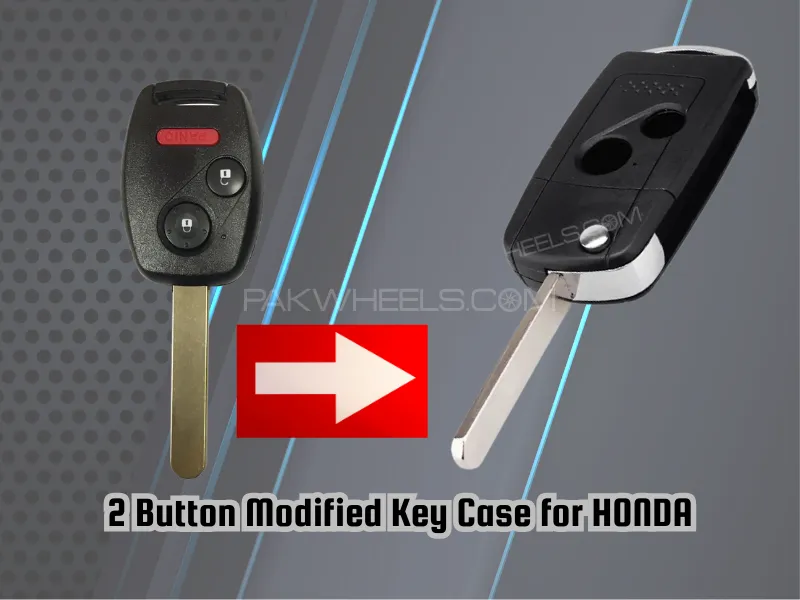 Modified 2 Button Key Fob Case For Honda Civic, CR-V, Pilot