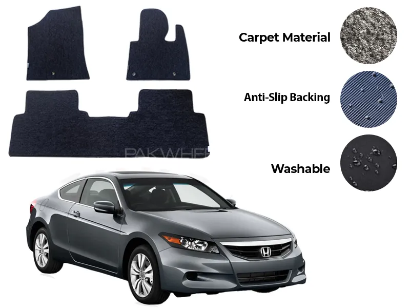 Honda Accord Fitting Carpet Floor Mat 3PCS - Model 2008-2012 Image-1