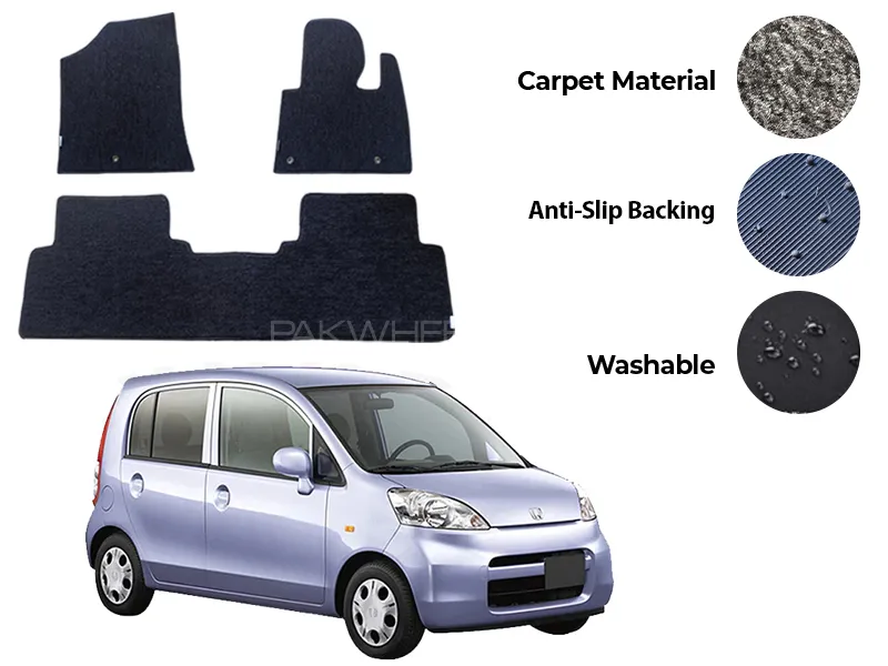 Honda Life Fitting Carpet Floor Mat 3PCS - Model 2003-2008 Image-1
