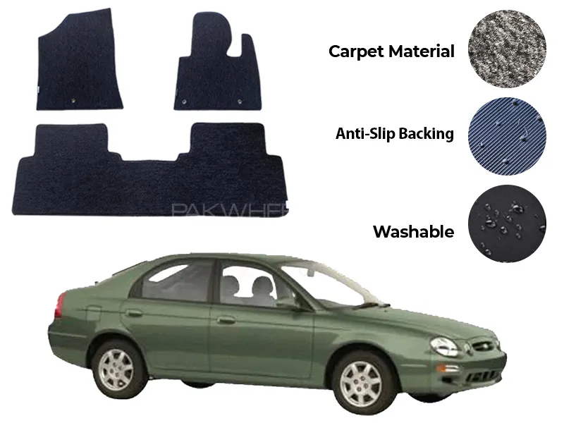 Kia Spectra Fitting Carpet Floor Mat 3PCS - Model 2000-2001 Image-1