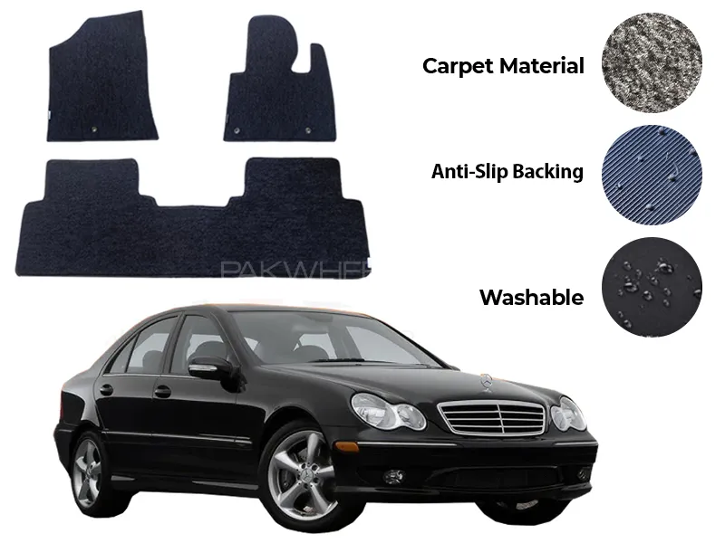 Mercedes C200 Genuine Fitting Carpet Floor Mat 5PCS - Model 2001-2007 Image-1
