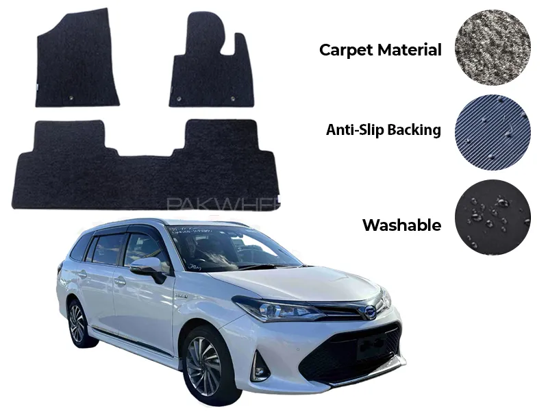 Toyota Corolla Fielder Genuine Fitting Carpet Floor Mat 3PCS - Model 2013-2019 Image-1