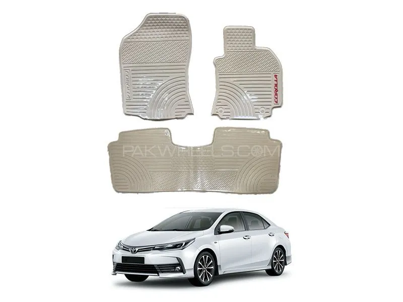 Toyota Corolla 2015 to 2025 BEIGE COLOUR Genuine PVC Floor Mats genuine fitting Durable Protection Image-1