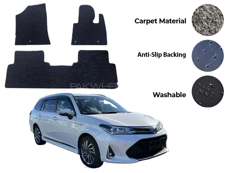 Toyota Corolla Fielder Genuine Fitting Carpet Floor Mat 3PCS - Model 2013-2019 Image-1