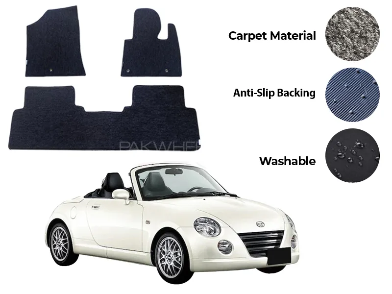 Daihatsu Copen Genuine Fitting Carpet Floor Mat 3PCS - Model 2002-2012 Image-1