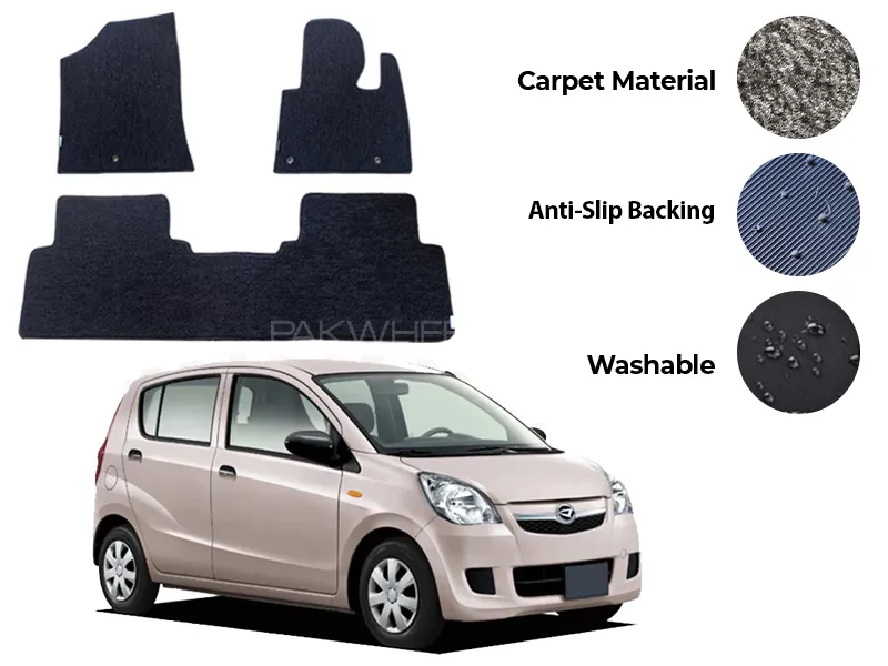 Daihatsu Mira Genuine Fitting Carpet Floor Mat 3PCS - Model 2006-2017 Image-1