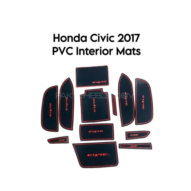 Honda Civic PVC Interior Mats Red 12 pcs – Model 2016-2021 Image-1