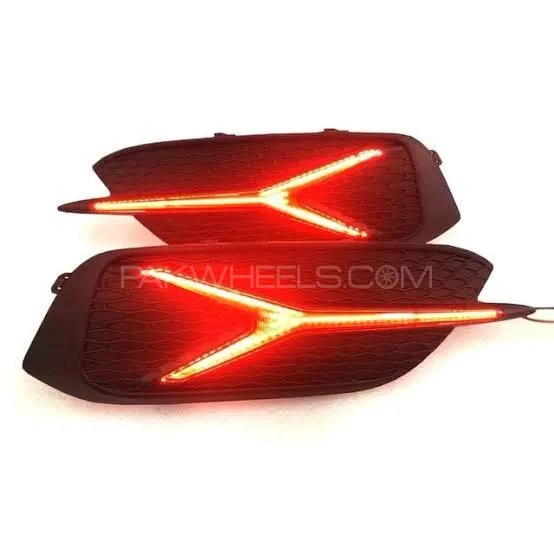 Honda Civic 2016-2021 Rear Lights DRL Cover Sword Style - Red  Image-1