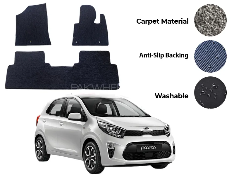 Kia Picanto Fitting Carpet Floor Mat 3PCS - Model 2019-2024 Image-1