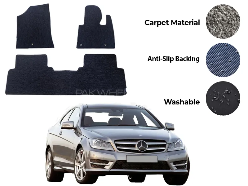 Mercedes C180 Genuine Fitting Carpet Floor Mat 5PCS -Model 2008-2014 Image-1