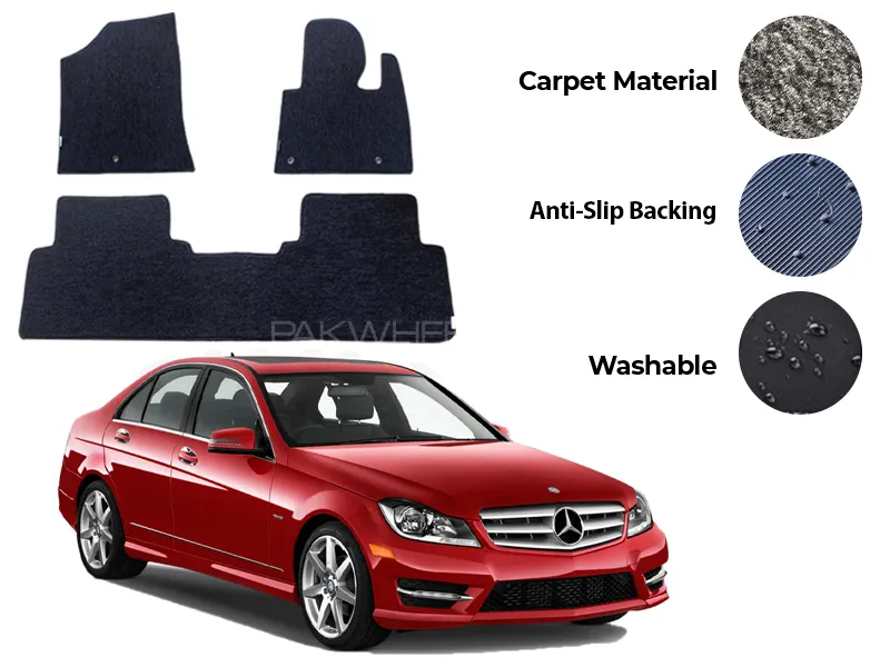 Mercedes C200 Genuine Fitting Carpet Floor Mat 5PCS - Model 2008-2014 Image-1