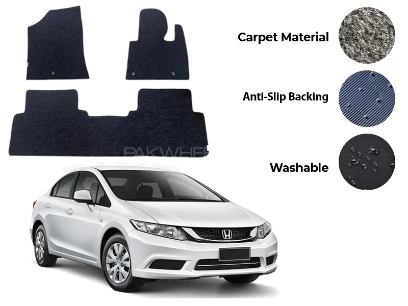 Honda Civic Rebirth Genuine Fitting Carpet Floor Mat 3PCS - Model 2013-2016 Image-1
