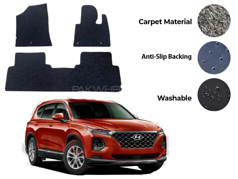 Hyundai Santa Fe Genuine Fitting Carpet Floor Mat 5PCS - Model 2019-2025 Image-1