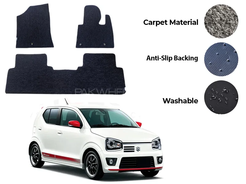 Suzuki Alto Japanese Genuine Fitting Carpet Floor Mat 3PCS - Model 2014-2021 Image-1