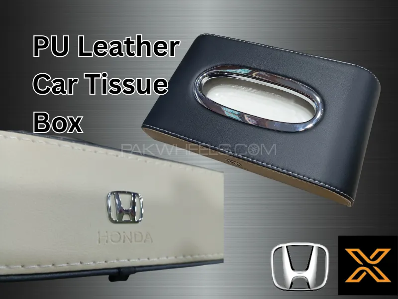 Premium High-Quality, Black PU Leather Tissue Box for All Kinds of Honda Cars with Logo