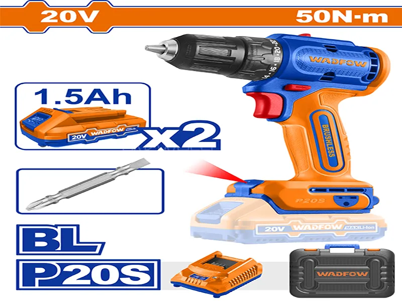WADFOW Brushless Cordless Drill Model WCDP552 Image-1
