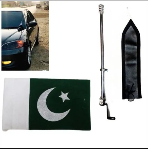 Flag with Flag Rod For Car Bonut - Universal Rod For Car. Image-1