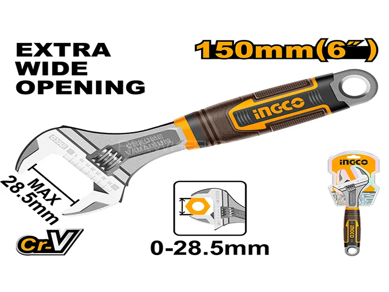 INGCO Adjustable Wrench Model HADW131068 Image-1