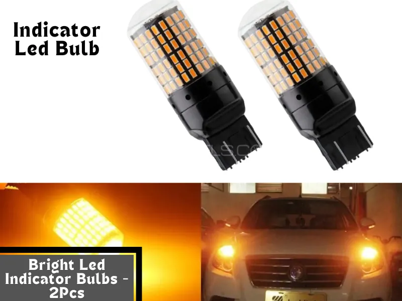 2Pcs Ultra Bright Car Turn Signal Light | Yellow Indicator High Quality Bulb Fish tail Fitting 12V Image-1