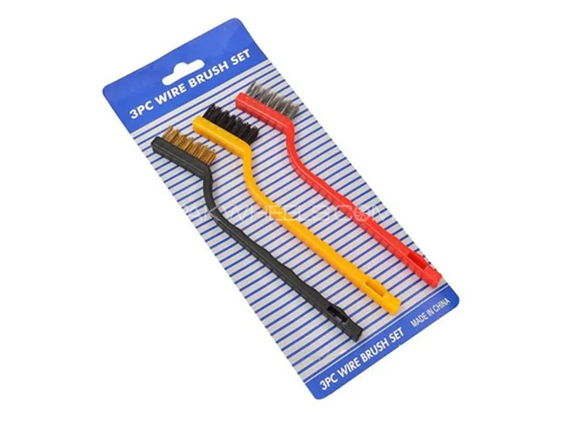 Mini Wire Set of 3 pc wire brush Stainless Steel, Brass, Nylon Image-1