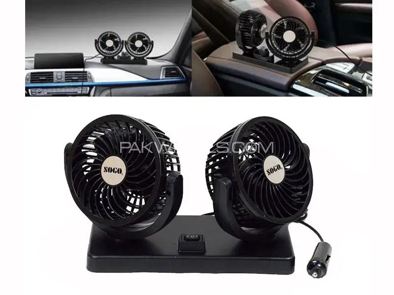 MND 360 Degree Dual Rotatable Car Electric Fans Image-1