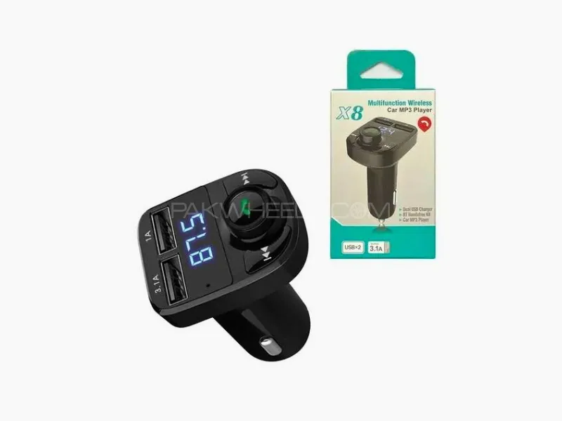 Multifunction X8 Wireless Car MP3 Player - 3.1A Image-1