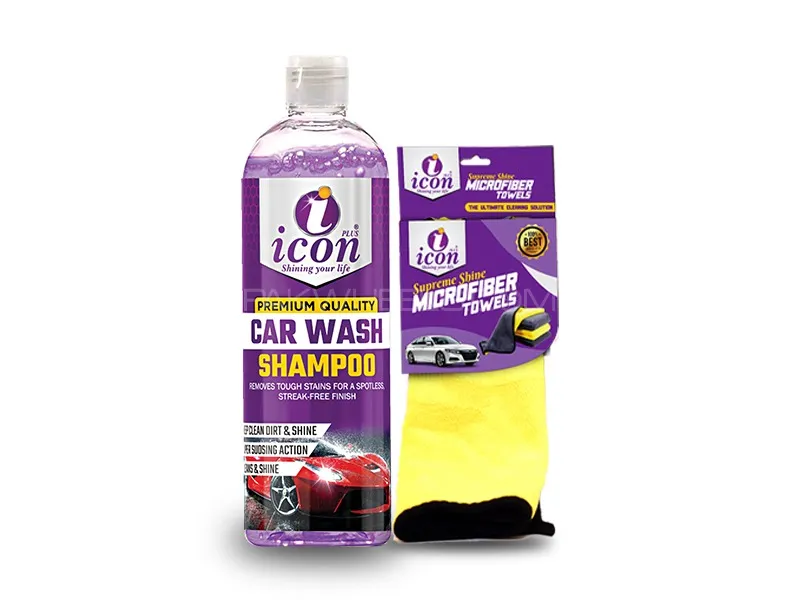 Icon Plus Car Shampoo with Microfiber Cloth - Pack Of 2 Image-1