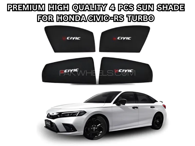 Premium High Quality 4Pcs Sun Shade With Logo for Honda Civic RS Turbo Image-1