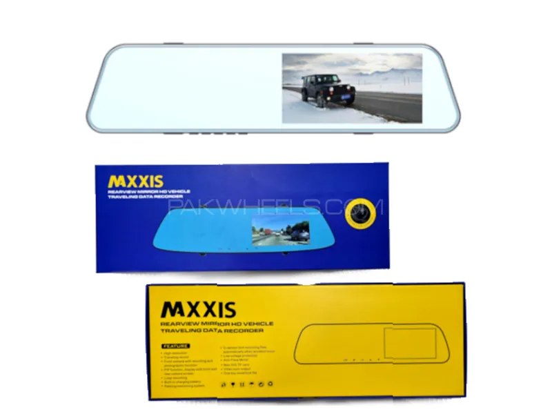 Universal Maxxis Dual Camera Car DVR Rearview Mirror With 4.3″ Screen Image-1