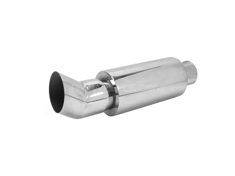  63mm Stainless Steel Exhaust Muffler for DTM Style Silver Car - Deep Tone Sound Image-1