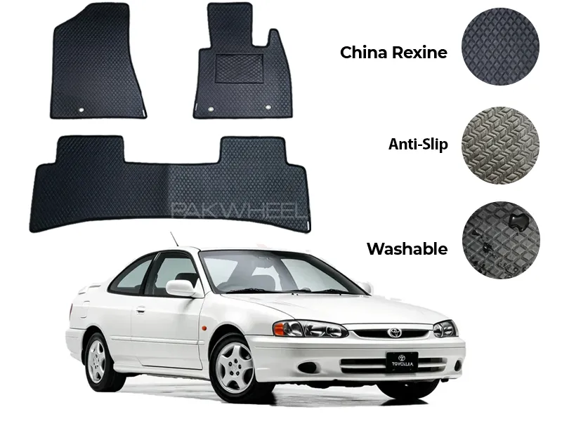Toyota Corolla China Rexine Floor Mat 3PCS - Model 1995-2002 Image-1