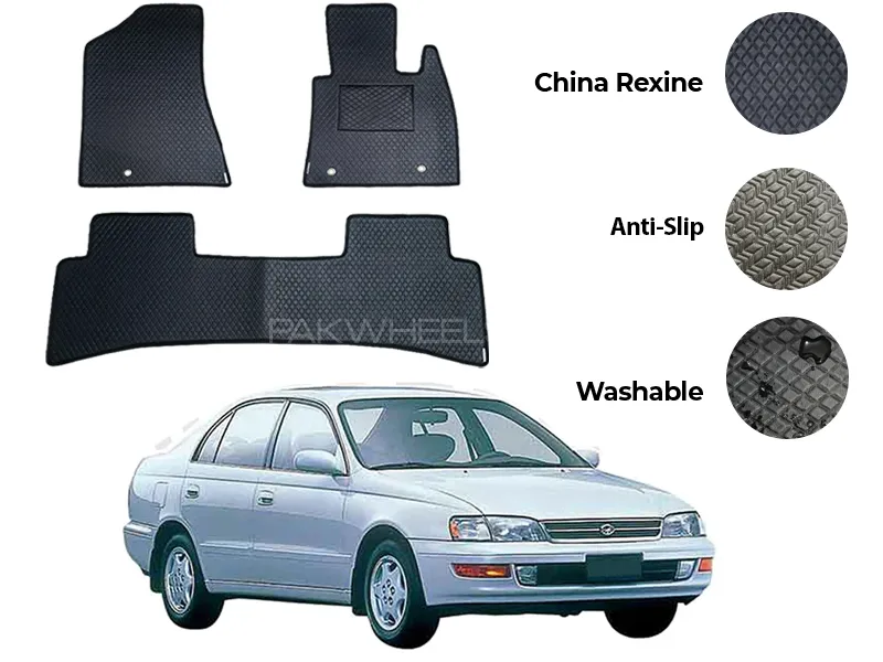Toyota Corona China Rexine Floor Mat 3PCS - Model 1992-1998 Image-1