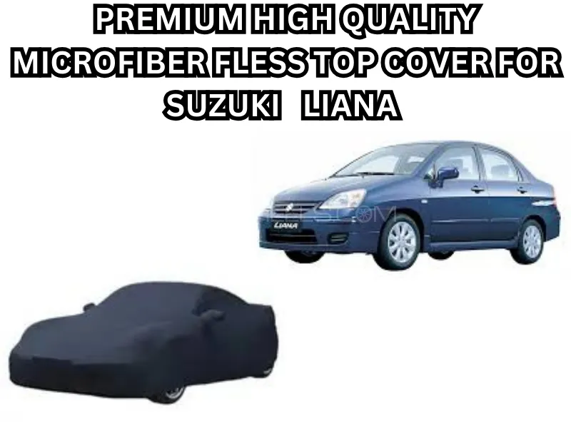Premium High-Quality Microfiber Fleece Top Cover for Suzuki Liana (Black) Image-1