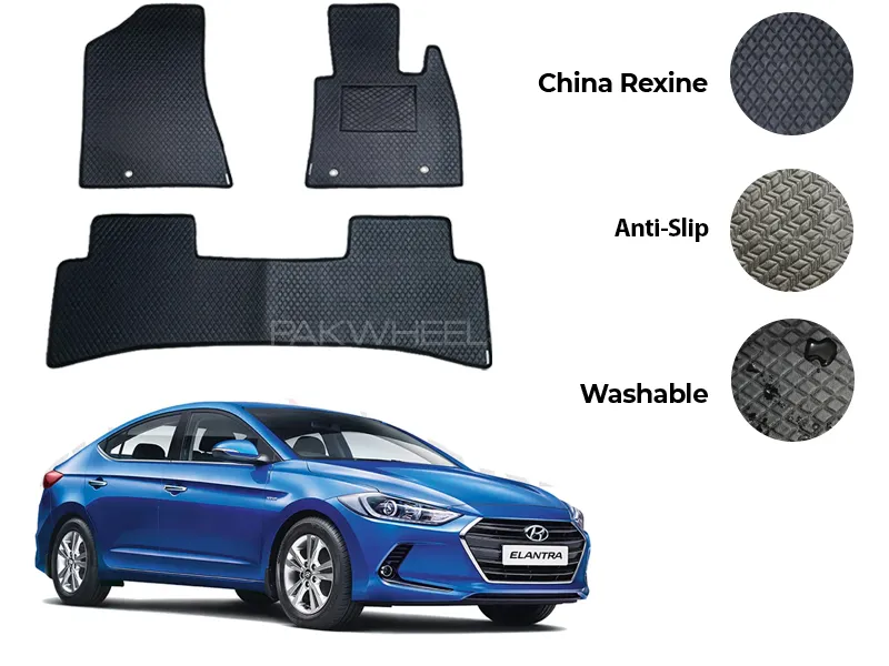 Hyundai Elantra China Rexine Floor Mat 3PCS - Model 2017-2023 Image-1