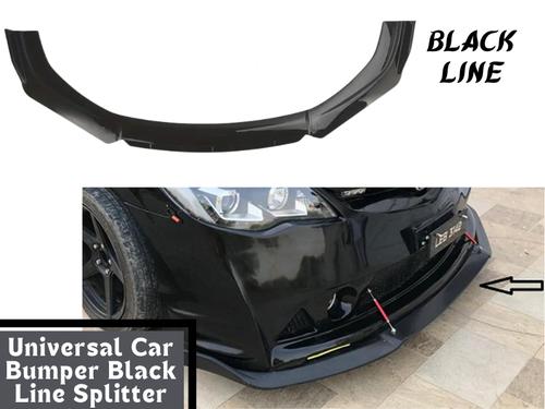 Universal Car Front Bumper (Full Black) Line Lip Splitter | Premium Fiber Material Glossy Black Universal Car Front Bumper (Full Black) Line Lip Splitter | Premium Fiber Material Glossy Black