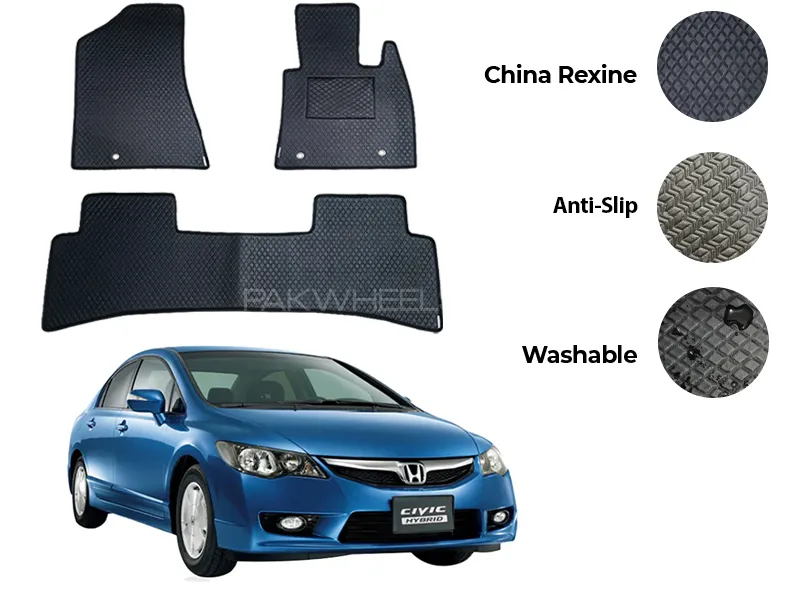 Honda Civic Reborn China Rexine Floor Mat 3PCS - Model 2006-2012
