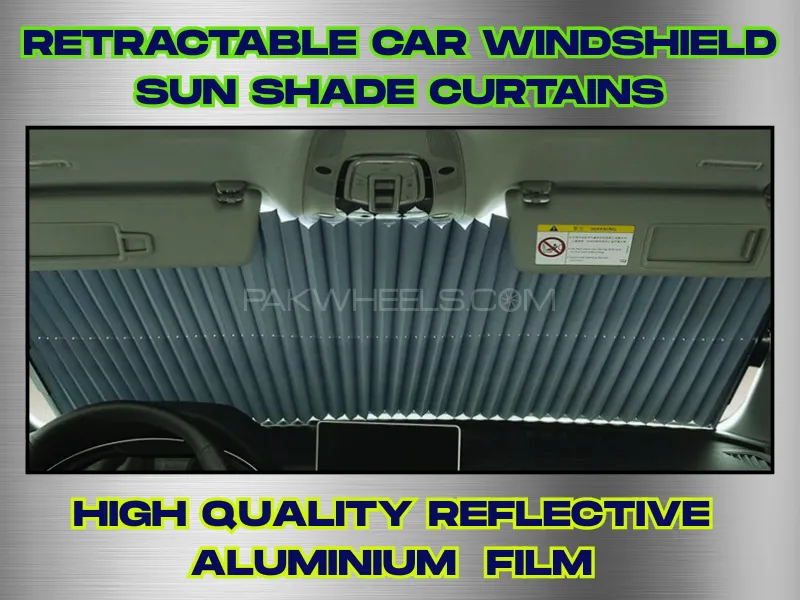 Retractable Car Windshield Sun Shade Curtains Image-1