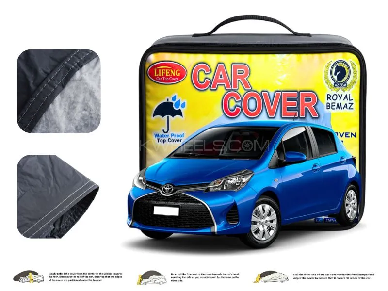 Toyota Vitz Double Coated PVC With Cotton Car Cover Image-1