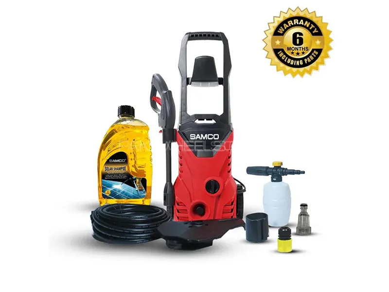 Samco High Pressure Washer 1600 Watts (130 Bar) with Samco Solar Cleaning Shampoo Image-1