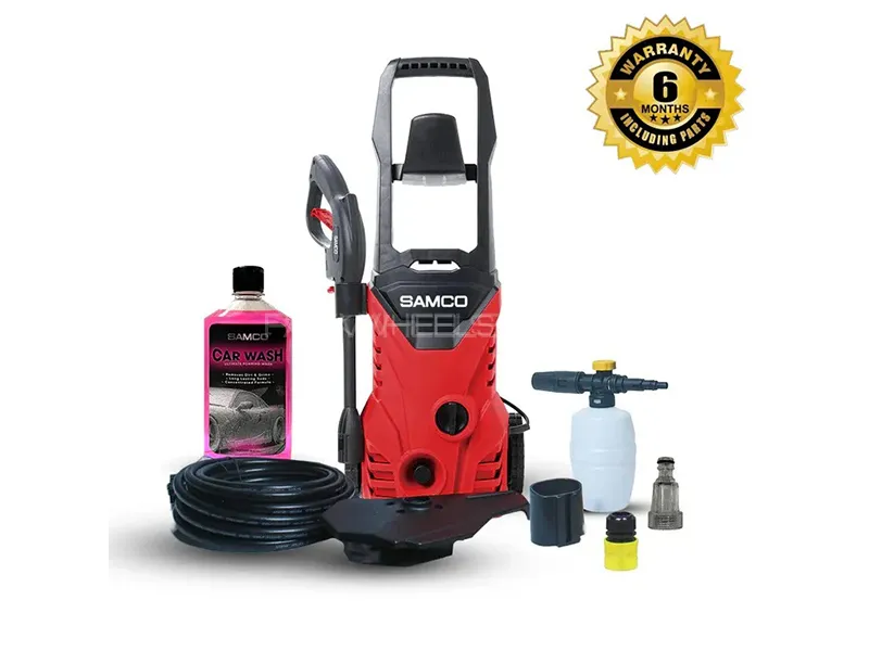 Samco High Pressure Washer And Cleaner 1600 Watts With Foaming Canon Bottle - 130bar | Free Shampoo Image-1